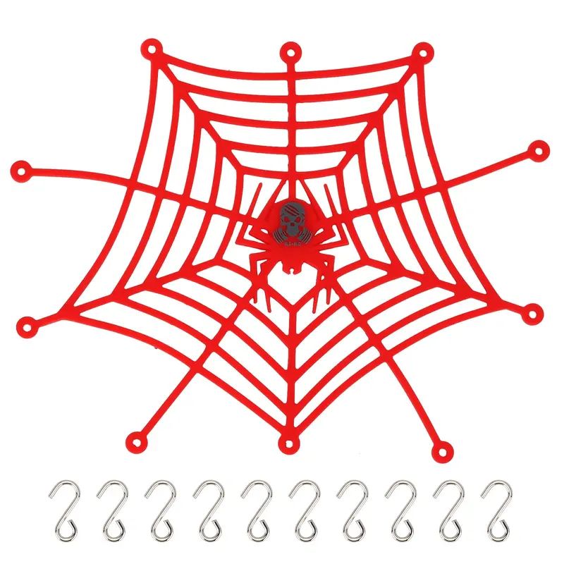 Spider Web Shape Elastic Luggage Net For 1/10 Rc Crawler Car Traxxas Trx4 Axial Scx10 90046 Rc Car Accessories Parts - Red 1