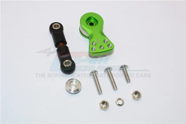 Spring Steel Anti-Thread Tie Rod With Aluminum Servo Horn For 25T Spline Output Shaft For Arrma Typhon / Talion / Kraton / Senton / Outcast / Notorious / Infraction / Limitless - 9Pcs Set Green 1