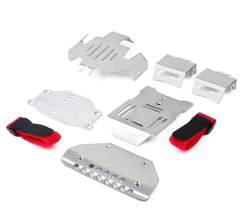 Stainless Steel Chassis Armor Axle Protector Skid Plate For 1/10 Rc Crawler Traxxas Trx-4 G500 Upgrade Parts - Silver 1