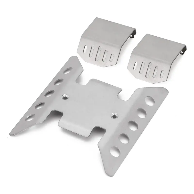 Stainless Steel Chassis Armor Plate Axle Protector For 1/6 Rc Crawler Car Axial Scx6 Jeep Jlu Wrangler Upgrade Parts - 3Pc Set 1