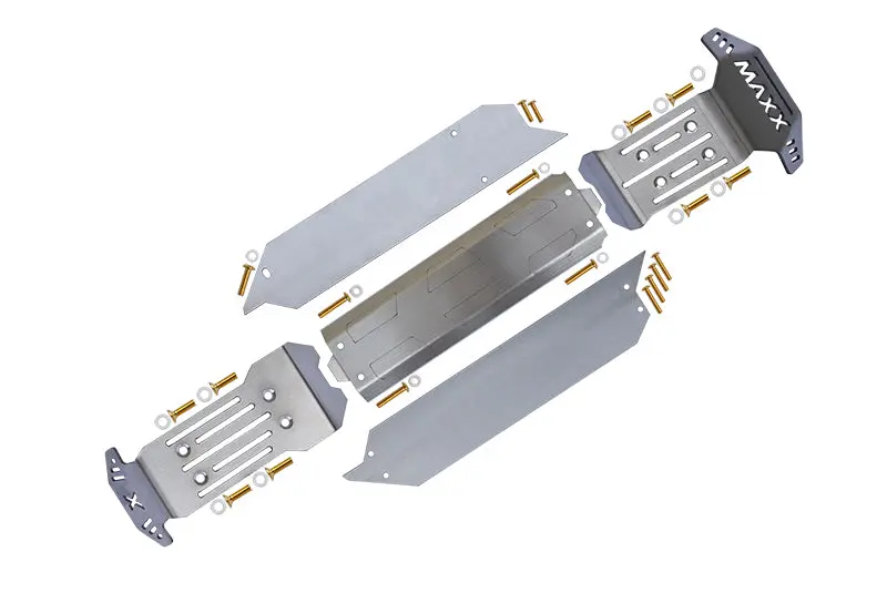 Stainless Steel Chassis Protection Plate (Full Set Of Cutting + Hollow Version) For Traxxas 1/10 Maxx With Widemaxx Monster Truck 89086-4 - 38Pc Set 1