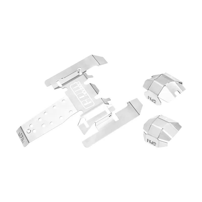Stainless Steel Chassis Skid Kit Thick 1Mm For Vanquish 1:10 H10 Optic Kit / Yokohama Rtr / Sparco Rtr Rock Crawler Upgrades 1