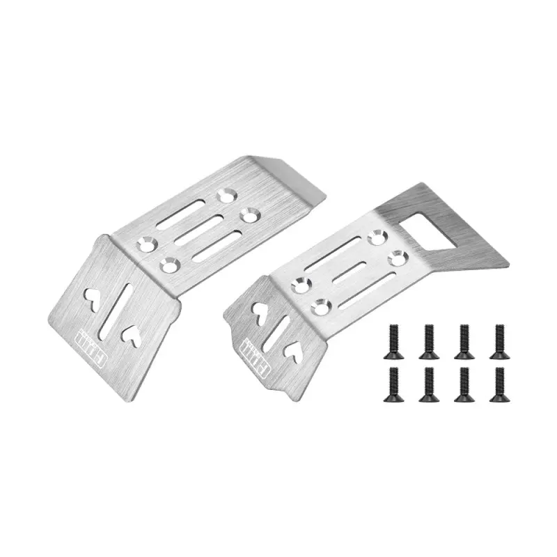 Stainless Steel Front And Rear Chassis Skid For Arrma 1/18 Granite Grom Brushed Monster Truck-Ara2102 Upgrades 1