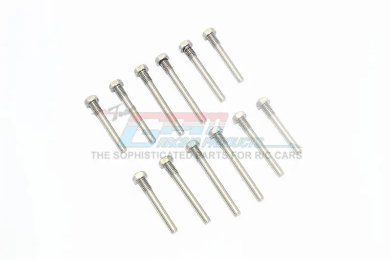Stainless Steel Front + Rear Suspension Screw Pin For Traxxas 1:10 4Wd Maxx 89076-4 / 4Wd Maxx With Widemaxx 89086-4 / 1:8 4Wd Maxx Slash 6S 102076-4 Upgrades - 12Pc Set 1