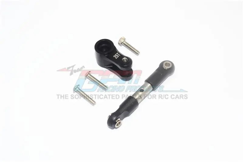 Stainless Steel Tie Rod + 25T Aluminum Servo Horn For Traxxas 1:10 4Wd Maxx 89076-4 / 4Wd Maxx With Widemaxx 89086-4 / 1:8 4Wd Maxx Slash 6S 102076-4 Upgrades - Black 1