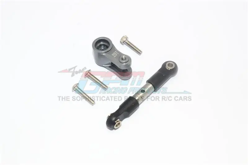 Stainless Steel Tie Rod + 25T Aluminum Servo Horn For Traxxas 1:10 4Wd Maxx 89076-4 / 4Wd Maxx With Widemaxx 89086-4 / 1:8 4Wd Maxx Slash 6S 102076-4 Upgrades - Gray Silver 1