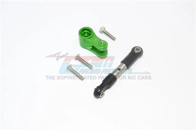 Stainless Steel Tie Rod + 25T Aluminum Servo Horn For Traxxas 1:10 4Wd Maxx 89076-4 / 4Wd Maxx With Widemaxx 89086-4 / 1:8 4Wd Maxx Slash 6S 102076-4 Upgrades - Green 1