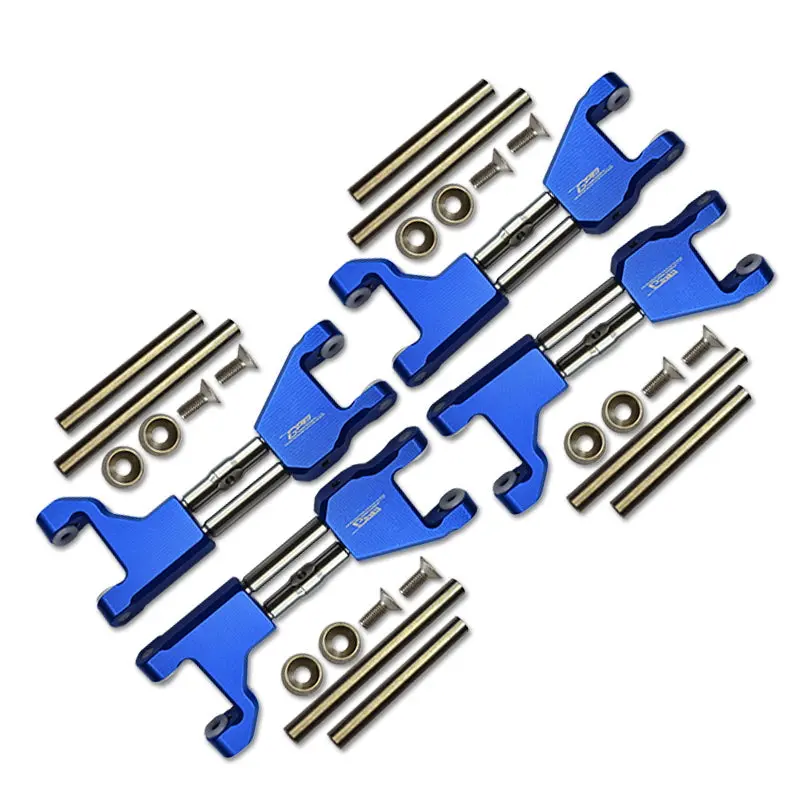 Stainless Steel+Aluminum Supporting Mount With Front & Rear Upper Arms For Traxxas 1/10 Maxx With Widemaxx Monster Truck 89086-4 - 28Pc Set Blue 1