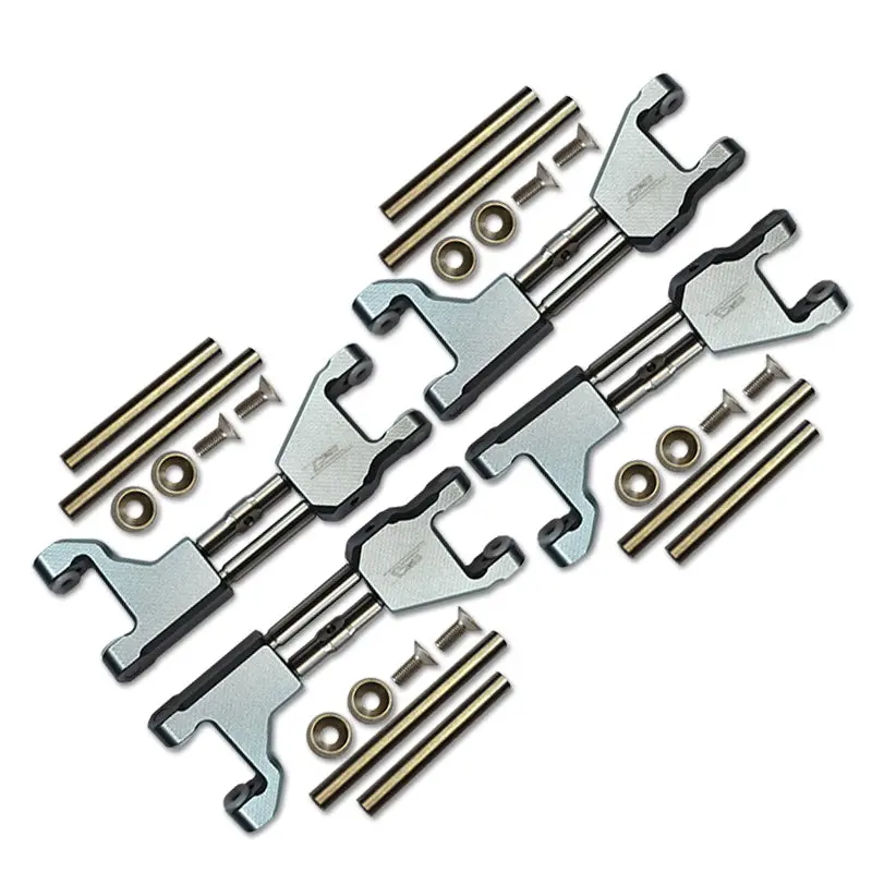 Stainless Steel+Aluminum Supporting Mount With Front & Rear Upper Arms For Traxxas 1/10 Maxx With Widemaxx Monster Truck 89086-4 - 28Pc Set Gray Silver 1