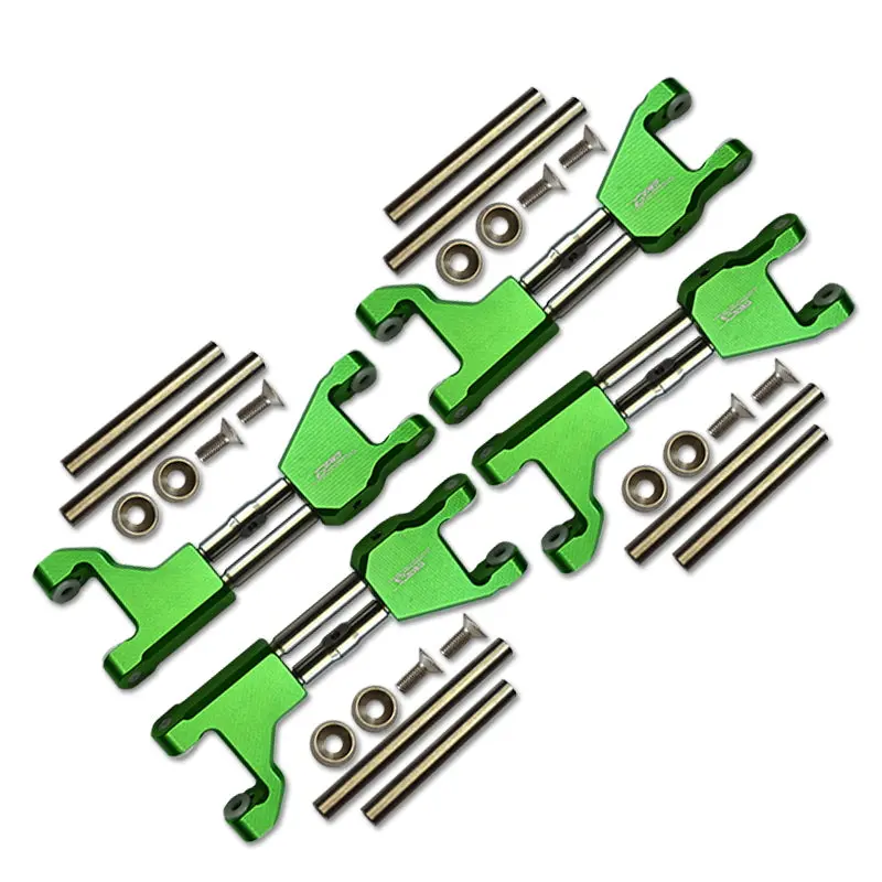 Stainless Steel+Aluminum Supporting Mount With Front & Rear Upper Arms For Traxxas 1/10 Maxx With Widemaxx Monster Truck 89086-4 - 28Pc Set Green 1