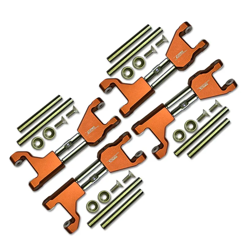 Stainless Steel+Aluminum Supporting Mount With Front & Rear Upper Arms For Traxxas 1/10 Maxx With Widemaxx Monster Truck 89086-4 - 28Pc Set Orange 1