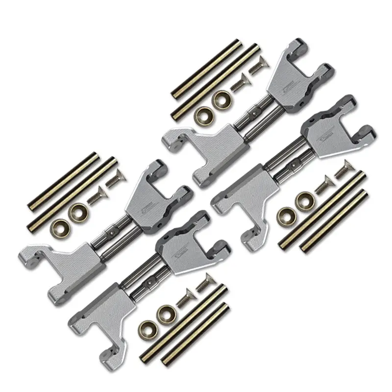 Stainless Steel+Aluminum Supporting Mount With Front & Rear Upper Arms For Traxxas 1/10 Maxx With Widemaxx Monster Truck 89086-4 - 28Pc Set Silver 1
