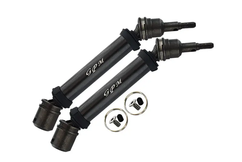 Steel + Aluminium Front Or Rear Cvd Drive Shaft For Arrma 1:10 Big Rock 4X4 3S Blx / Big Rock V3 3S Blx / Vorteks 4X4 3S Blx - 1 Pair Set Black 1