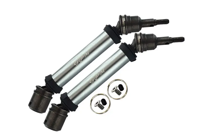 Steel + Aluminium Front Or Rear Cvd Drive Shaft For Arrma 1:10 Big Rock 4X4 3S Blx / Big Rock V3 3S Blx / Vorteks 4X4 3S Blx - 1 Pair Set Gray Silver 1