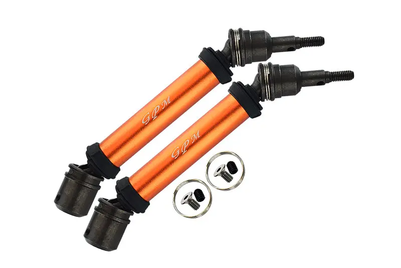 Steel + Aluminium Front Or Rear Cvd Drive Shaft For Arrma 1:10 Big Rock 4X4 3S Blx / Big Rock V3 3S Blx / Vorteks 4X4 3S Blx - 1 Pair Set Orange 1