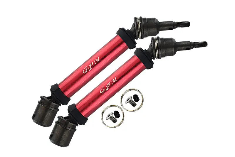 Steel + Aluminium Front Or Rear Cvd Drive Shaft For Arrma 1:10 Big Rock 4X4 3S Blx / Big Rock V3 3S Blx / Vorteks 4X4 3S Blx - 1 Pair Set Red 1