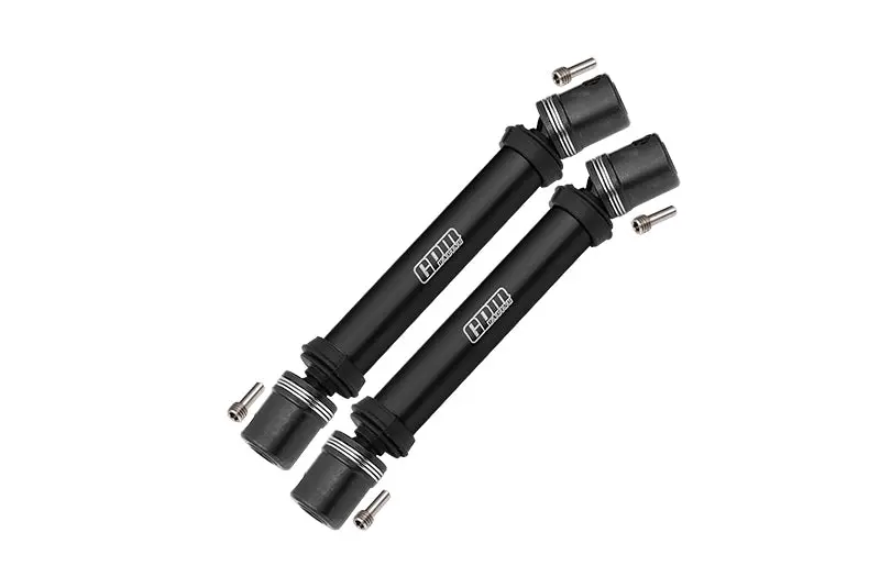 Steel + Aluminum Front+Rear Universal Cvd Drive Shaft For Losi 1:8 Lmt 4Wd Solid Axle Monster Truck Los04022 / Lmt Grave Digger / Son-Uva Digger Los04021 Upgrades - 10Pc Set Black 1