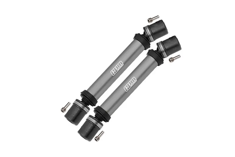 Steel + Aluminum Front+Rear Universal Cvd Drive Shaft For Losi 1:8 Lmt 4Wd Solid Axle Monster Truck Los04022 / Lmt Grave Digger / Son-Uva Digger Los04021 Upgrades - 10Pc Set Gray Silver 1