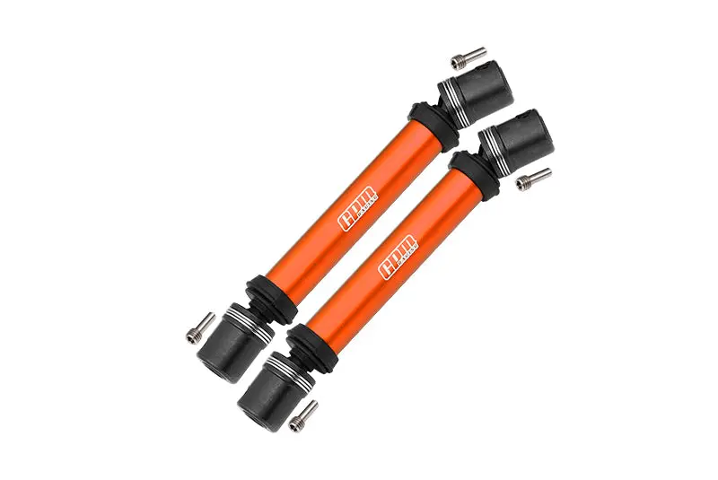 Steel + Aluminum Front+Rear Universal Cvd Drive Shaft For Losi 1:8 Lmt 4Wd Solid Axle Monster Truck Los04022 / Lmt Grave Digger / Son-Uva Digger Los04021 Upgrades - 10Pc Set Orange 1