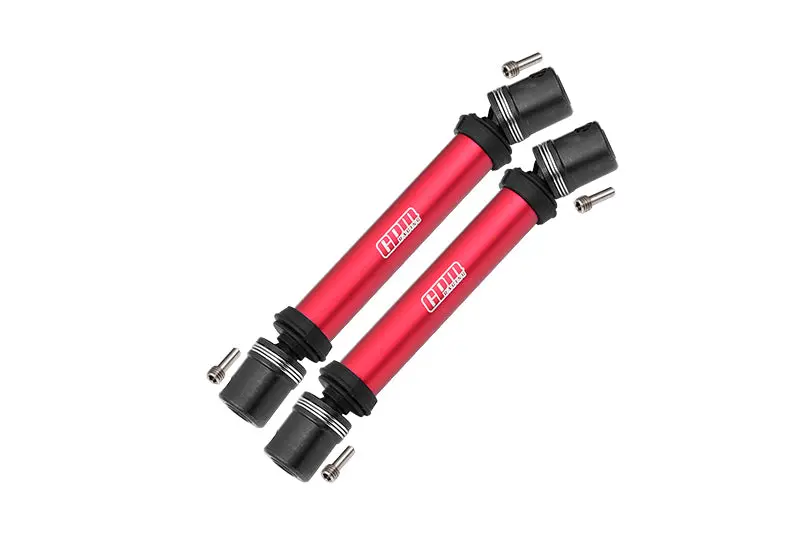 Steel + Aluminum Front+Rear Universal Cvd Drive Shaft For Losi 1:8 Lmt 4Wd Solid Axle Monster Truck Los04022 / Lmt Grave Digger / Son-Uva Digger Los04021 Upgrades - 10Pc Set Red 1