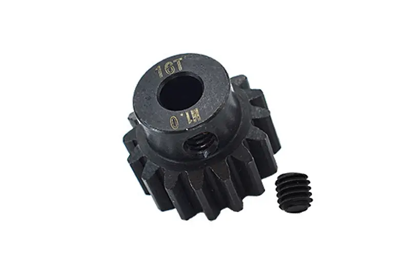 Steel Motor Gear (16T) For Traxxas 1:5 X Maxx 6S / X Maxx 8S / Xrt 8S Monster Truck Upgrades - 1Pc Black 1