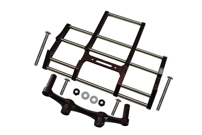 Tamiya 1/14 Tractor Truck (Mercedes-Benz 56348) Aluminum Front Bumper With Stainless Steel Screws - 1 Set Brown 1