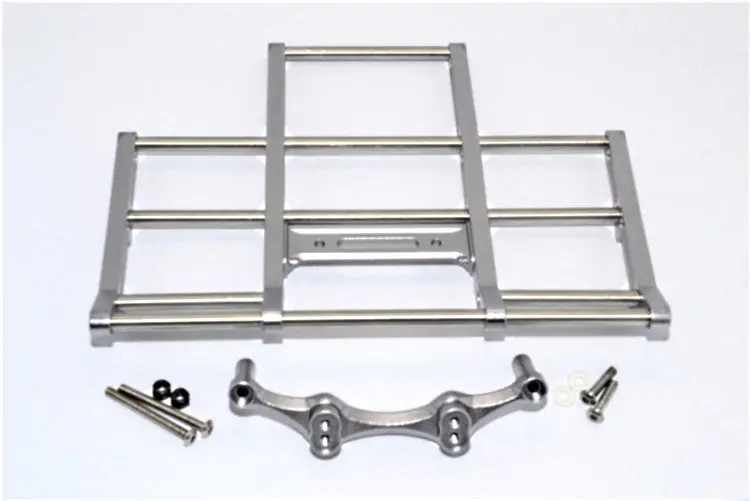 Tamiya 1/14 Tractor Truck (Mercedes-Benz 56348) Aluminum Front Bumper With Stainless Steel Screws - 1 Set Gray Silver 1