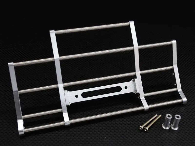 Tamiya 1/14 Truck (1850L/1838Ls) Aluminum Animal Guard With Collars & Screws - 1Pc Set Silver 1