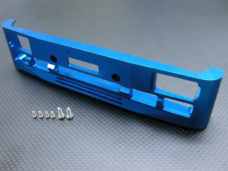 Tamiya 1/14 Truck (1850L /1838Ls) Aluminum Front Bumper For Light With Screws - 1Set Blue 1