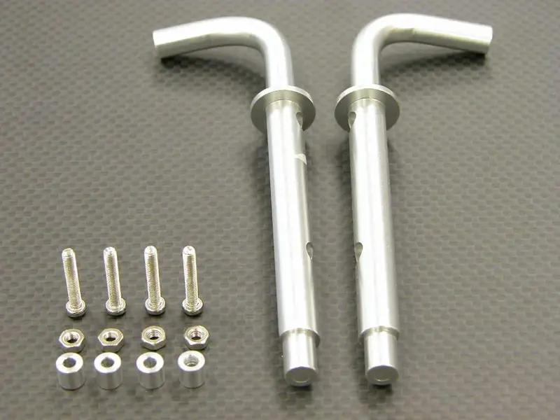 Tamiya 1/14 Truck (1850L) Aluminum Air Clear With Lock Nuts & Collars & Screws - 1Pr Set Silver 1