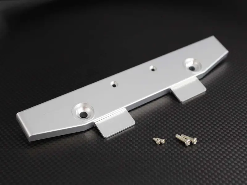 Tamiya 1/14 Truck (1850L) Aluminum Front Bumper With Screws - 1 Set Silver 1