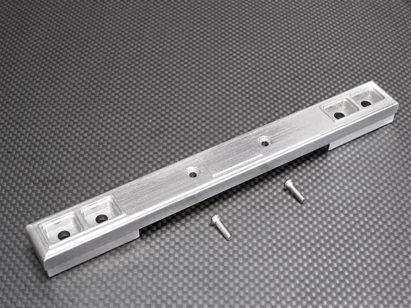 Tamiya 1/14 Truck (1850L) Aluminum Rear Bumper For Globe Liner With Screws - 1Set Silver 1