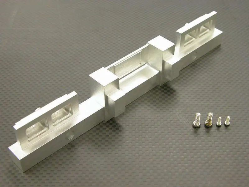 Tamiya 1/14 Truck (1850L) Aluminum Rear Bumper For Trailer With Screws - 1Pc Set Silver 1