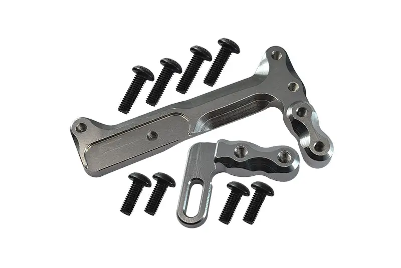 Tamiya 1/14 Truck Aluminum Adjustable Servo Mount (For All 1:14 Trucks Series) - 2Pc Set Silver 1