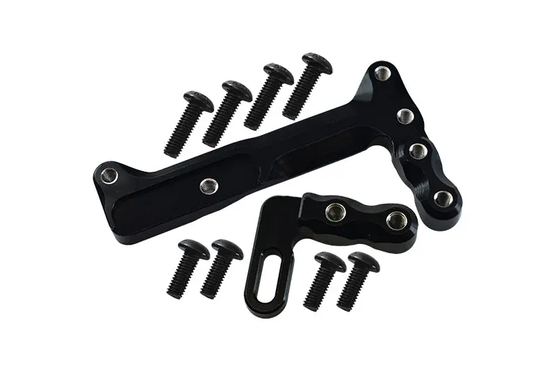 Tamiya 1/14 Truck Aluminum Adjustable Servo Mount (For All 1:14 Trucks Series) - 2Pcs Set Black 1