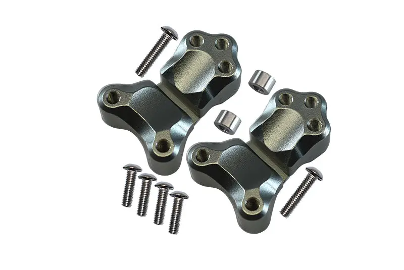 Tamiya 1/14 Truck Aluminum Front Shock Mount - 2Pc Set Gray Silver 1