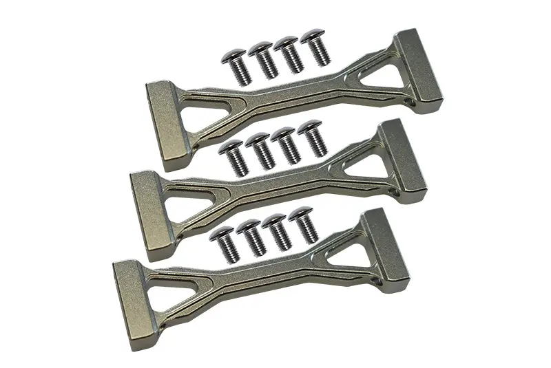 Tamiya 1/14 Truck Aluminum Middle Chassis Mount With Screws - 3Pcs Set Silver 1