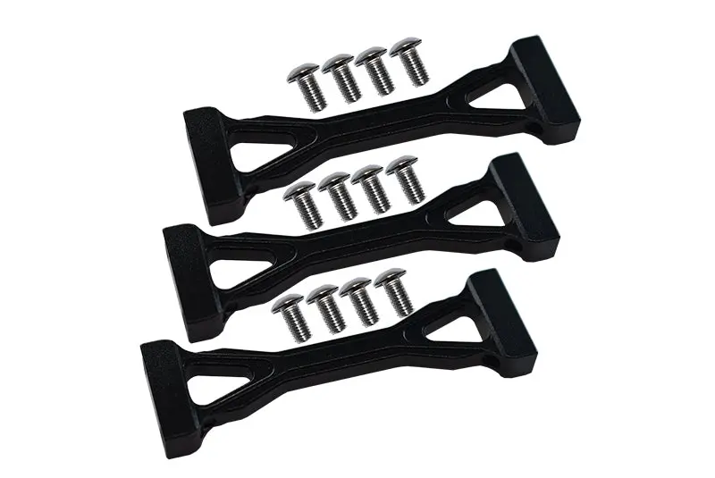 Tamiya 1/14 Truck Aluminum Middle Chassis Mount With Screws (For King Haule /Globe Liner /Ford Aeromax) - 3Pcs Set Black 1