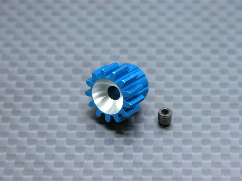 Tamiya 1/14 Truck Aluminum Motor Gear (13T) With Screw - 1Pc Set Blue 1
