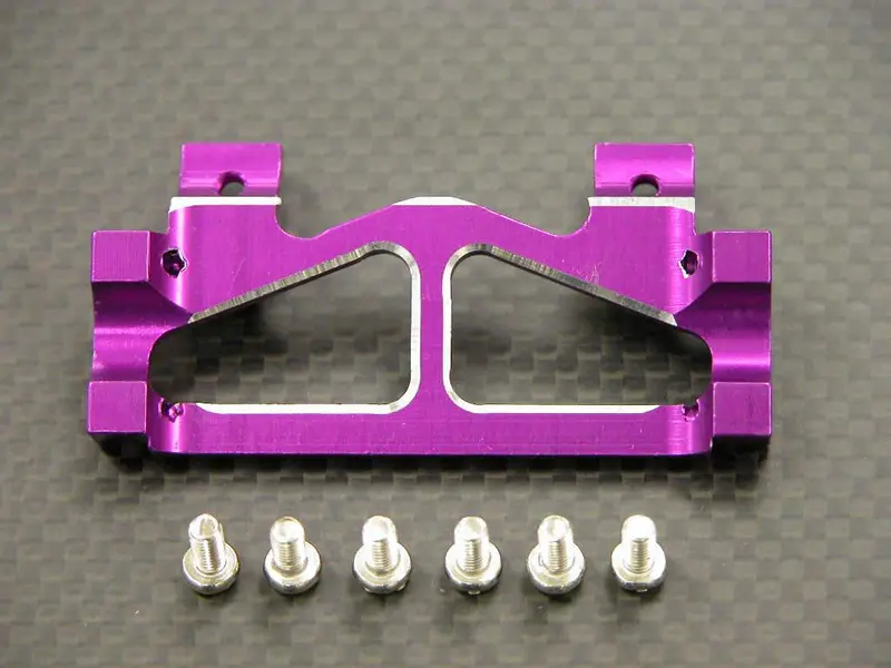 Tamiya 1/14 Truck Aluminum Rear Bumper Mount With Screws (#C3) - 1Pc Set Purple 1