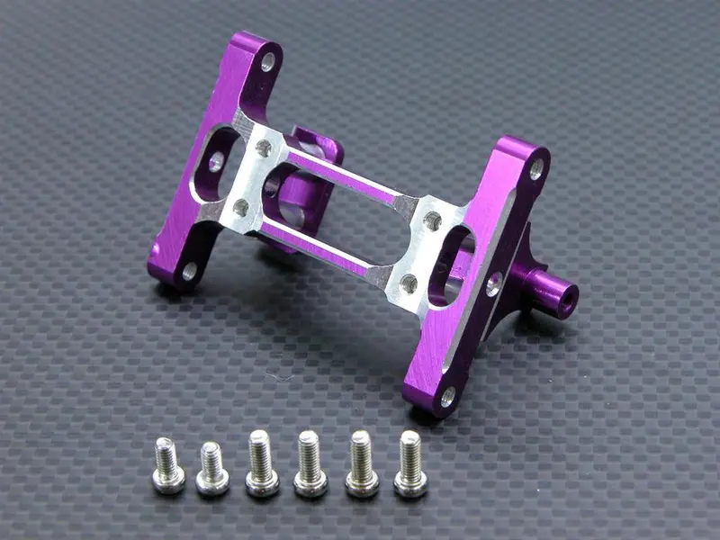 Tamiya 1/14 Truck Aluminum Rear Chassis Mount With Screws - 1Pr Set Purple 1