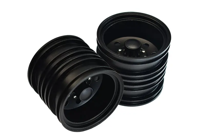 Tamiya 1/14 Truck Aluminum Rear Wheel 9-Hole Design - 1Pr Set Black 1