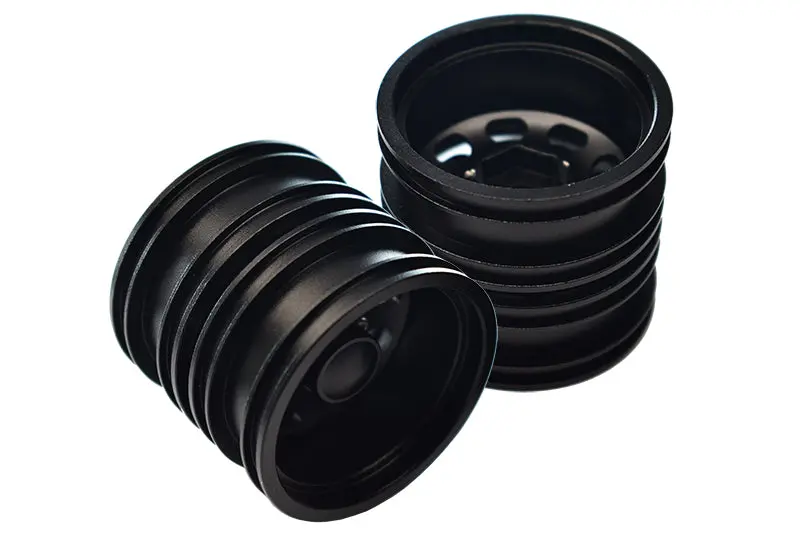 Tamiya 1/14 Truck Aluminum Rear Wheel (9 Holes) - 2Prs Black 1