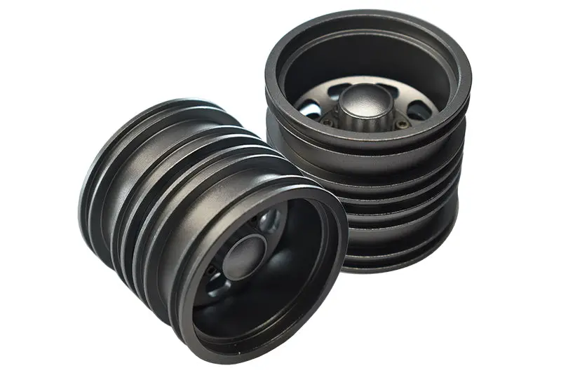 Tamiya 1/14 Truck Aluminum Rear Wheel (9 Holes) - 2Prs Gray Silver 1
