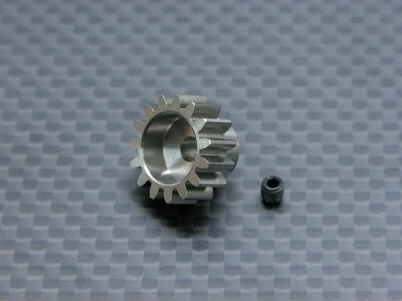 Tamiya 1/14 Truck Titanium Motor Gear 15T With Screw (For Ford Aeromax) - 1Pc Set 1