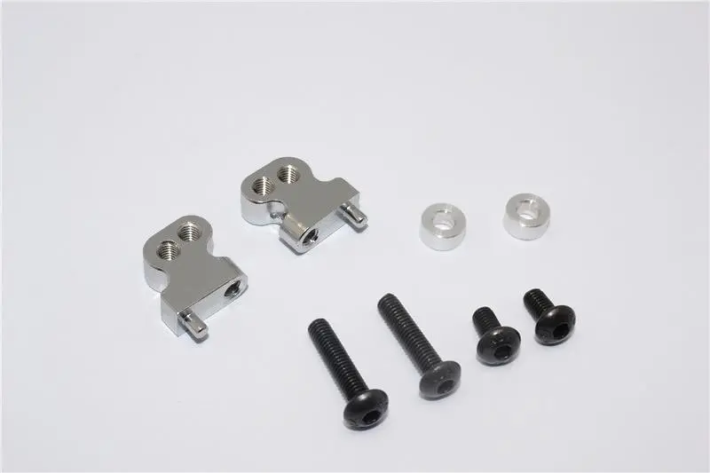 Tamiya Cc01 Aluminum Adjustable Mount Use For Front Damper - 2Pc Set Gray Silver 1