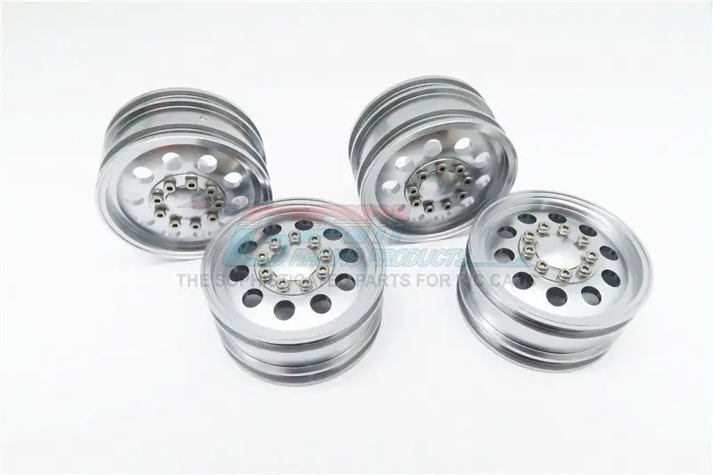 Tamiya Cc01 Aluminum Front & Rear 1:10 Wheel (10 Holes) - 2Prs Set Gray Silver 1