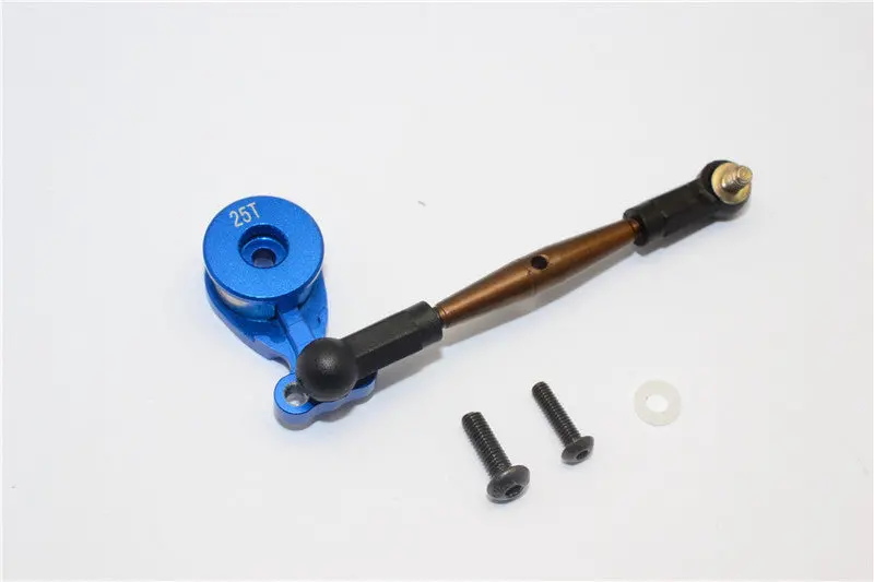 Tamiya Cc01 Aluminum Hi-Torque Servo Saver 25T With Steel Tie Rod - 1 Set Blue 1