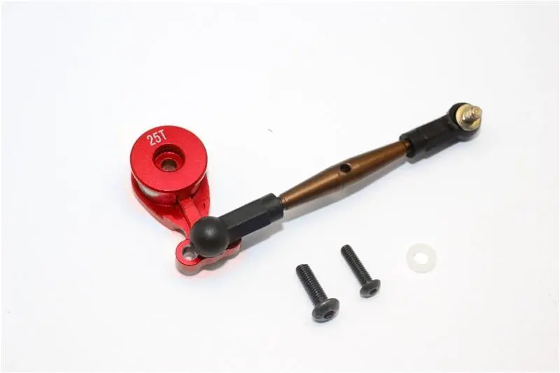 Tamiya Cc01 Aluminum Hi-Torque Servo Saver 25T With Steel Tie Rod - 1 Set Red 1