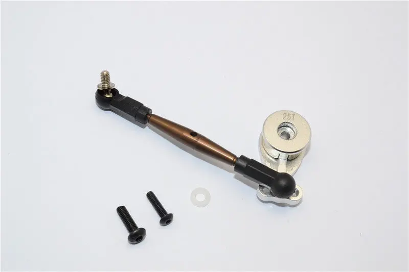 Tamiya Cc01 Aluminum Hi-Torque Servo Saver 25T With Steel Tie Rod - 1 Set Silver 1